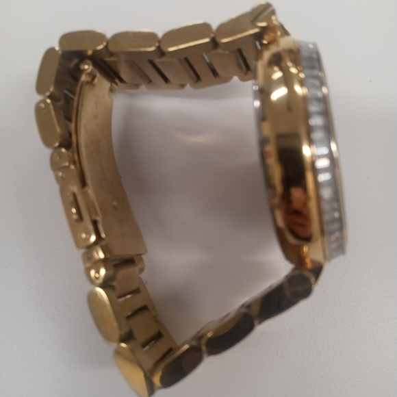 MICHAEL KORS SKYLAR CHAMPAGNE DIAL GOLD-TONE CRYSTALS LADIES WATCH MK5867 NO BOX - Picture 6 of 9